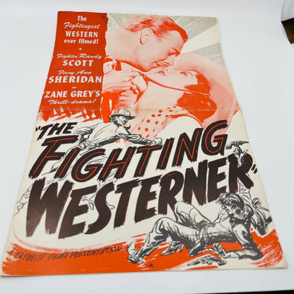 Zane Grey's The Fighting Westerner Original Pressbook Randy Scott 11x17 FL1