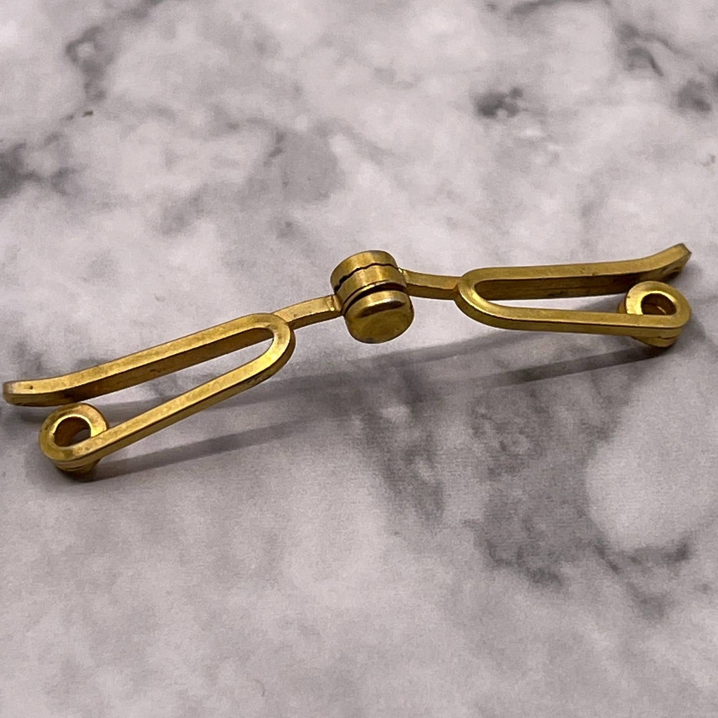 Vintage Gold Tone Swank Movable Tie Clip Bar Clasp SA2