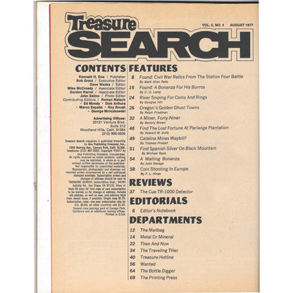 Treasure Search Magazine - Treasure Hunting Metal Detecting Aug 1977 M3
