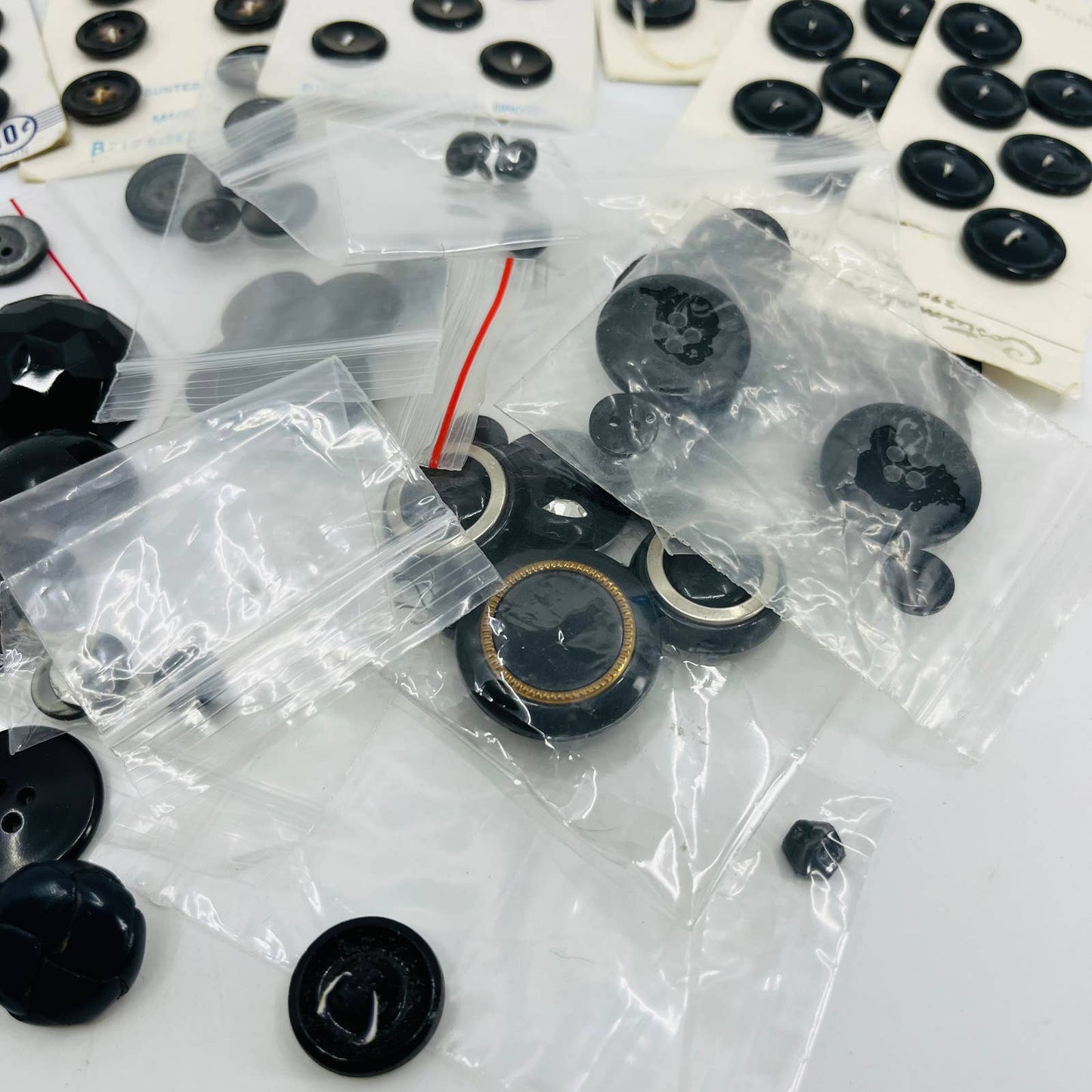 HUGE Lot of Vintage Black Buttons TA6