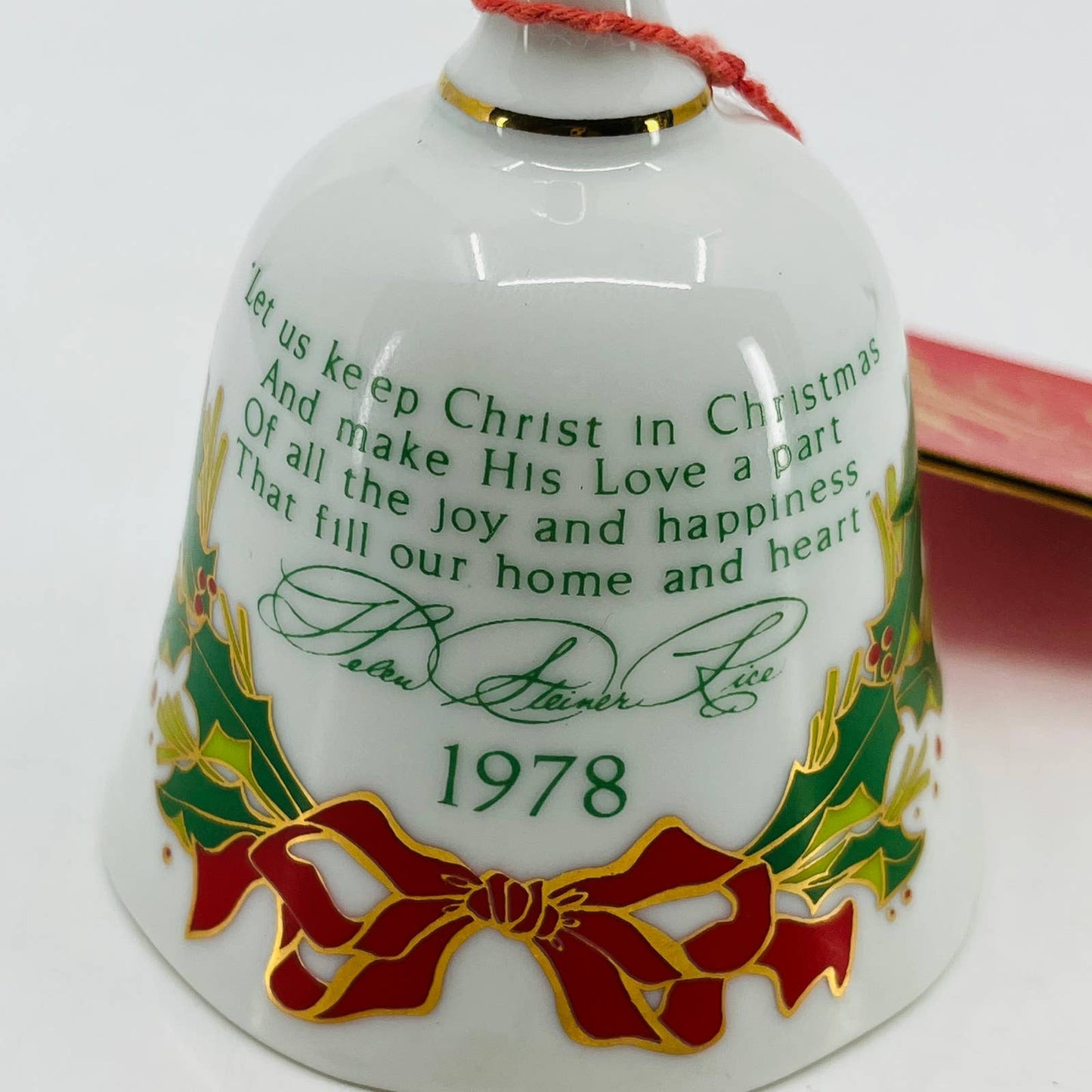 Gibson 1978 Collectible Bells of Christmas Helen Steiner Rice Porcelain Bell TC1