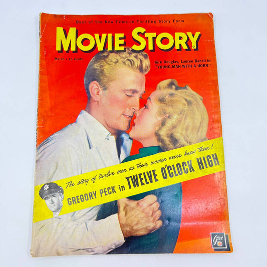 Movie Story Kirk Douglas Gregory Peck Lauren Bacall Errol Flynn March 1950 TC6