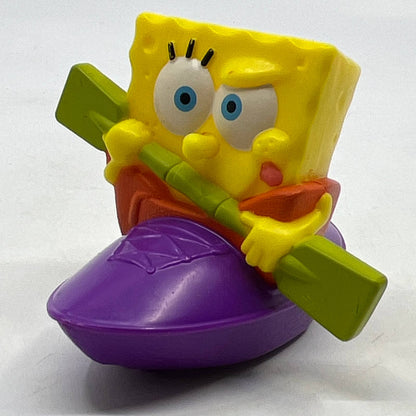 SpongeBob Paddling In A Purple Canoe McDonald's 2012 Plastic Happy Meal Toy TI4