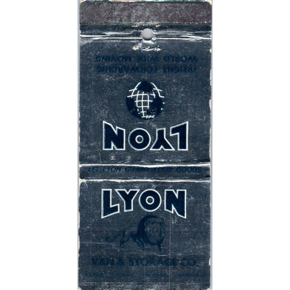 Lyon Van & Storage Co Advertising Matchbook Cover SA1-M11