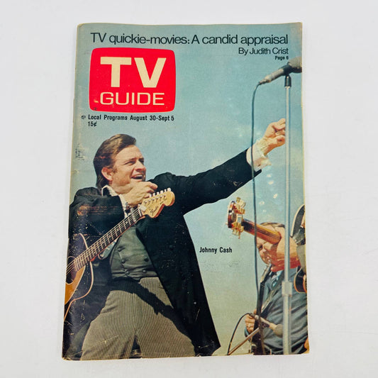 Aug 30 TV GUIDE 1969 JOHNNY CASH Bing Crosby Lassie June Lockhart Berle TD9