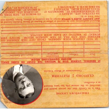 1955 Chauffeur's License Maurice Sheehan New York SE5