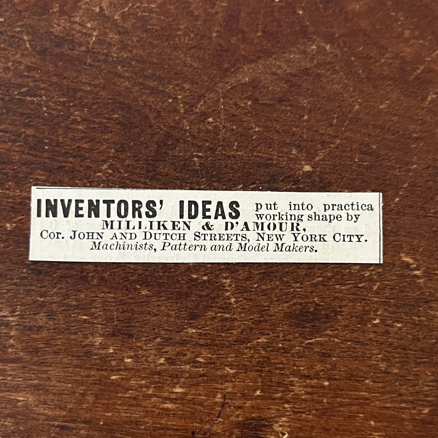 Inventors' Ideas Milliken & D'Amour NYC Original Advertisement AD8-P28