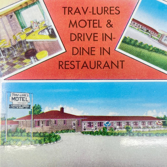 1950s Trav-Lures Motel & Restaurant Bud & Maxine Hamacher Iron River MI SC9