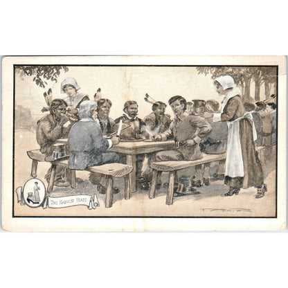 Walk-Over Shoes 1911 The Harvest Feast Pilgrims Advertising Postcard TK1-23