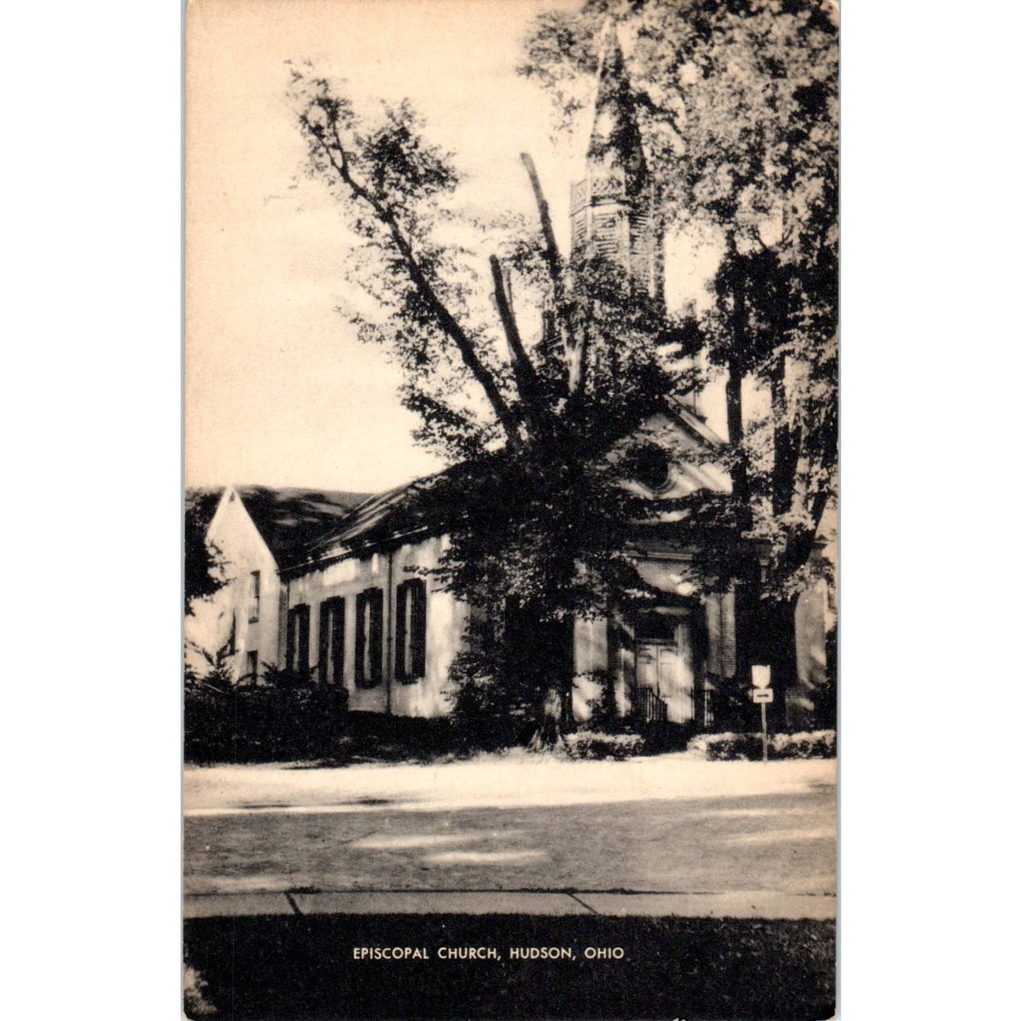 Antique Postcard Episcopal Church Hudson Ohio TD9-2