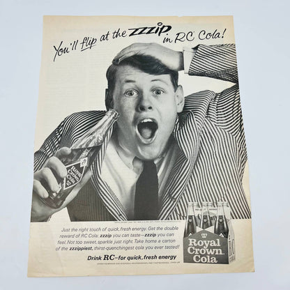 1965 Royal Crown RC Cola Soda Pop Original Print Ad 10x13.5” TA8