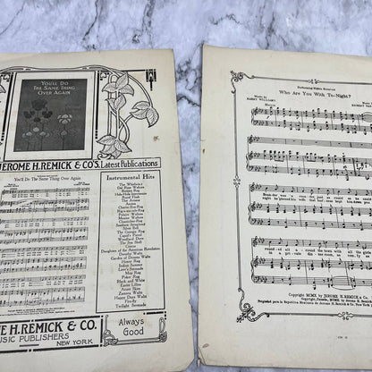Who Are You With Tonight - Williams & Van Alstyne - Antique 1910 Sheet Music TH5