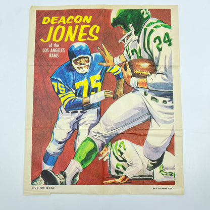 1970 Topps Football Pinup Poster 8X10- Deacon Jones - Los Angeles Rams- #75 AA7