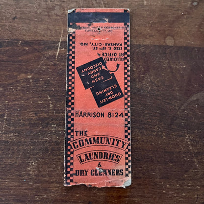 The Community Launderers Kansas City MO Advertising Matchbook Cover SB3-M2