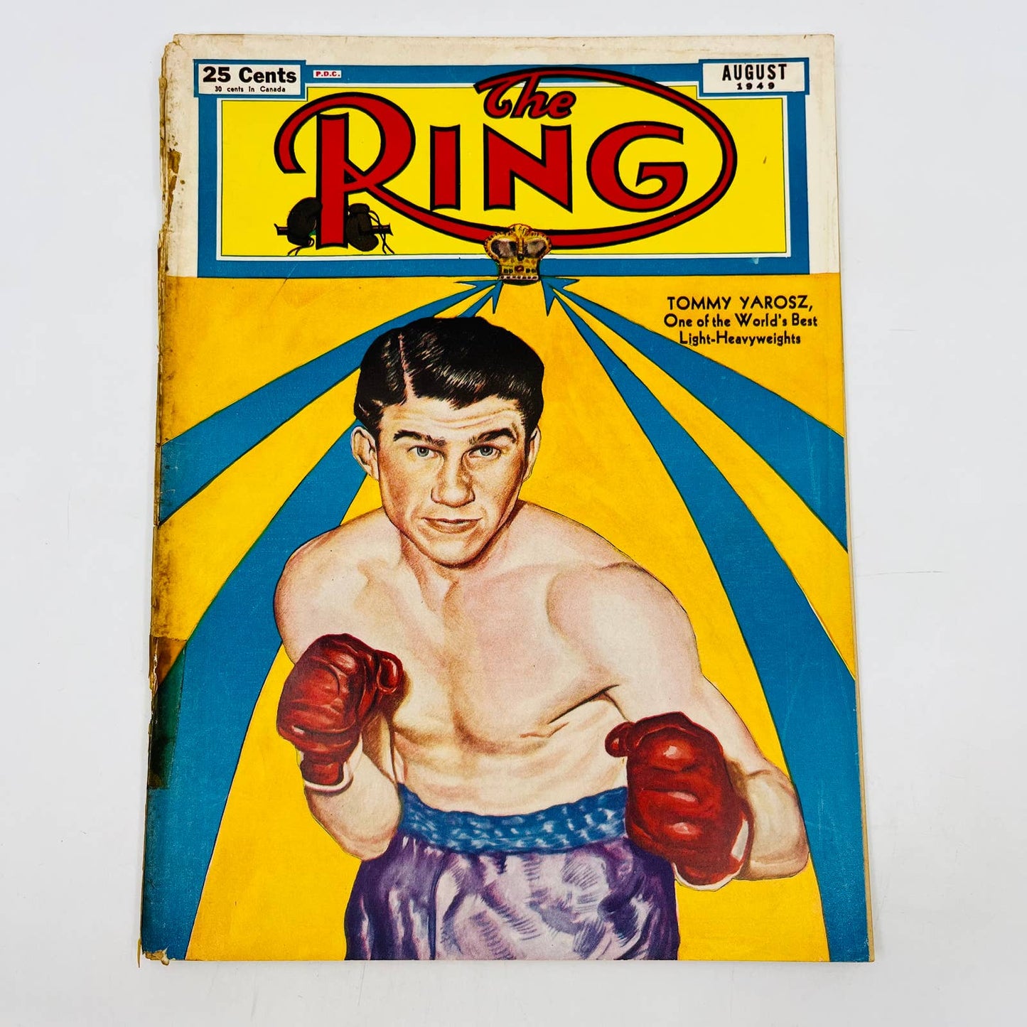 1949 Aug - The Ring Boxing Magazine – Tommy Yarosz Cover Cerdan Walcott TA5