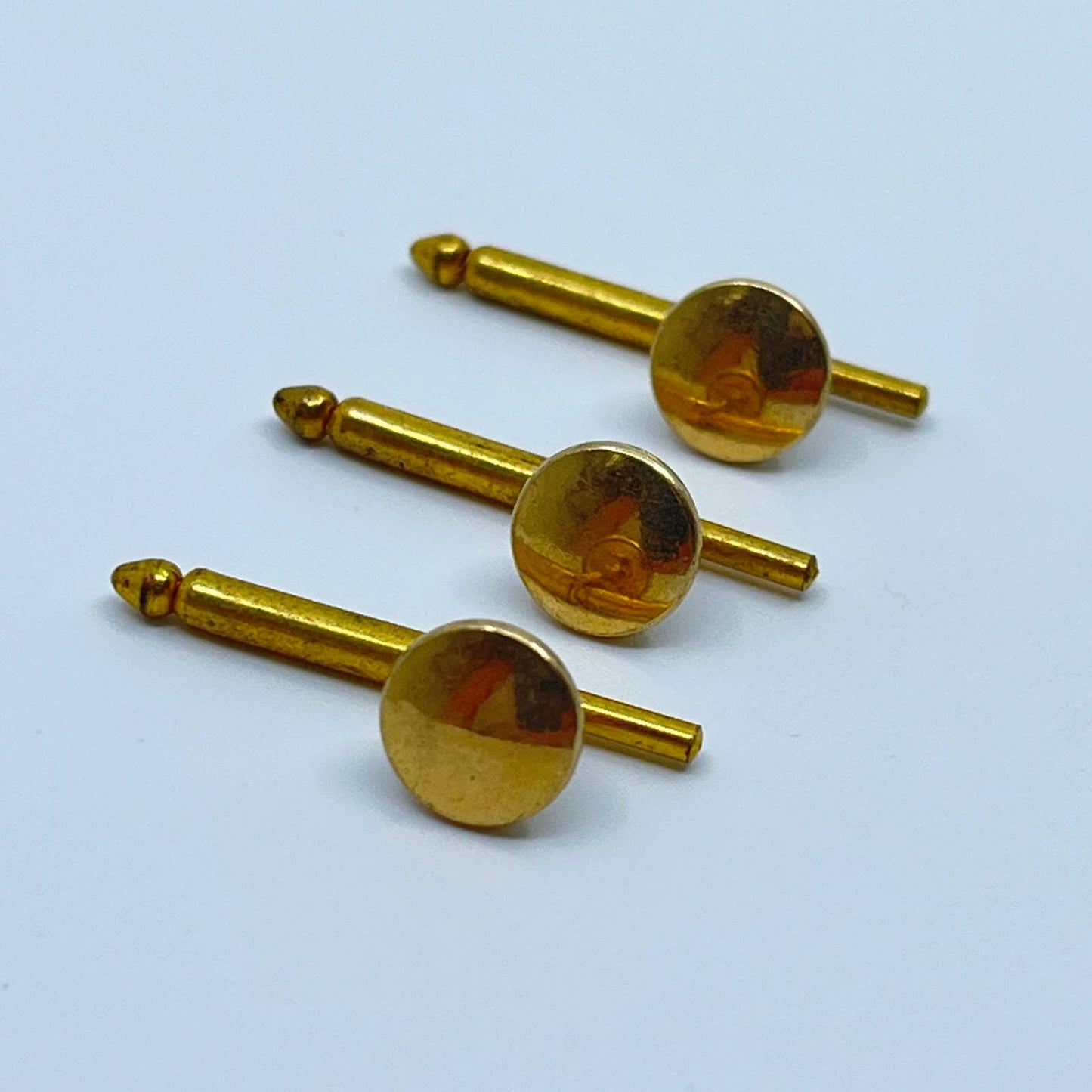 Vintage Heraldic Gold Tone Agate Cufflinks Cuff Links Set of 3 SC3