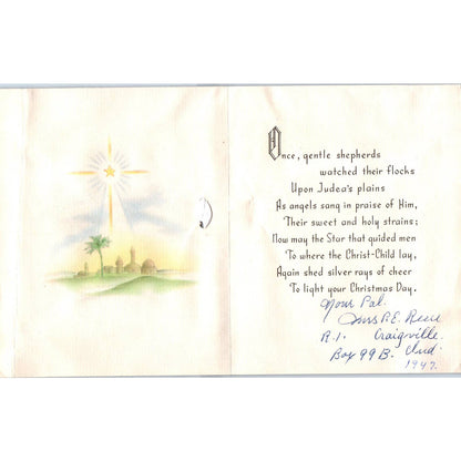 1947 G.E. Brand Christmas Card - Gentle Shepherds Guided by Star SF2