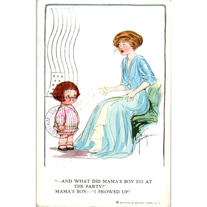 G.G. Wiederseim Little Boy Tells Mom He Threw Up 1912 Original Postcard P1-14