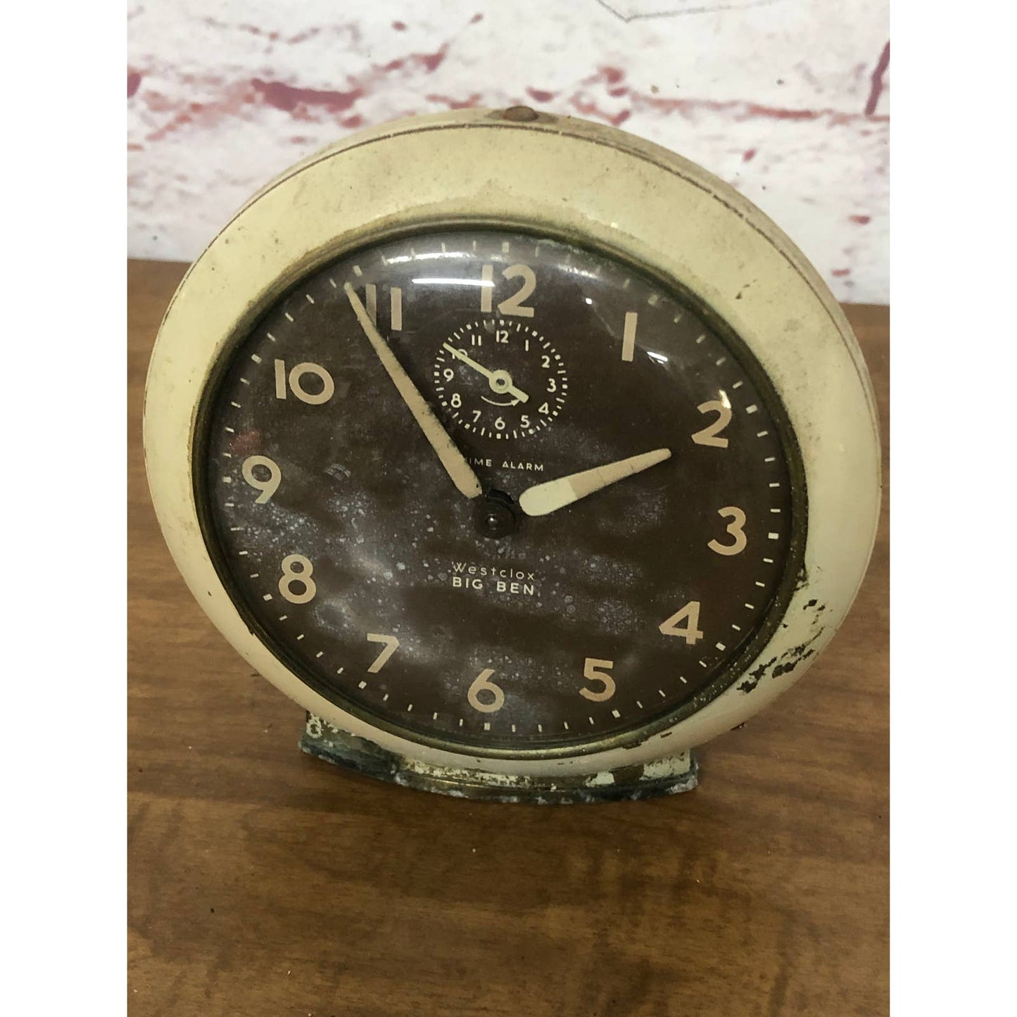 Vintage Brown Cream Westclox USA Big Ben Alarm Clock La Salle IL Untested TH4