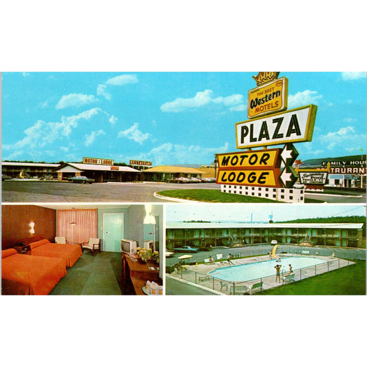 Vintage Postcard Plaza Motor Lodge 1972 Breezewood PA TD8-P2