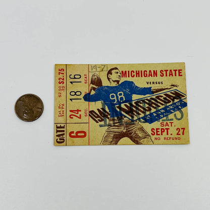 1941 Michigan vs Michigan State Spartans MSU College Football Ticket Stub AA2