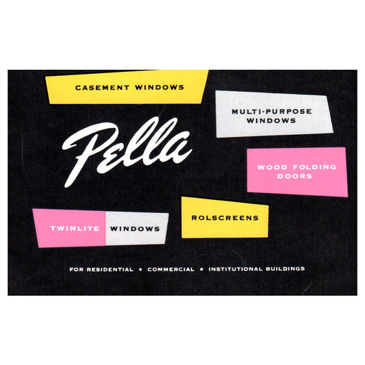 1950s MCM Advertising Brochure Pella Windows Twilite Rolscreen Folding Doors SE4