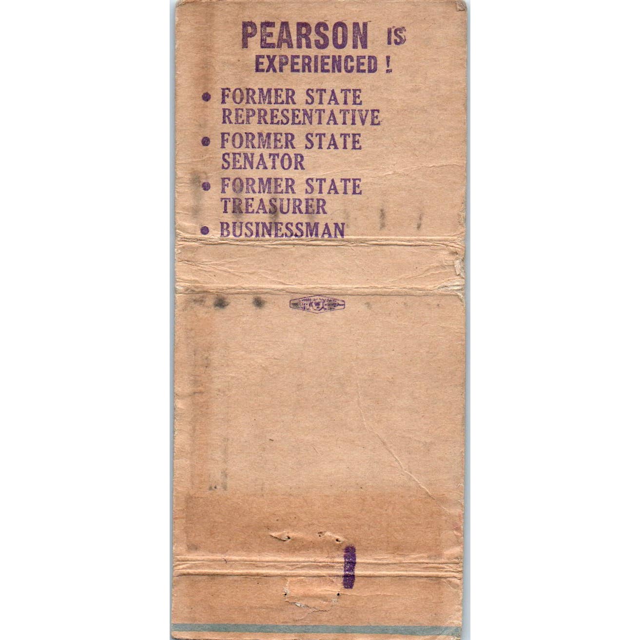 Elect Walter J. Pearson State Rep Multnomah County Advertising Matchbook SA1-M7