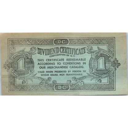 Dividend Certificate Co NY Advertising Coupon SE5