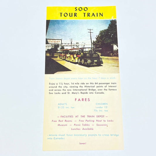 1960s Soo Tour Train Leaflet Sault St. Marie MI Depot Museum AC1