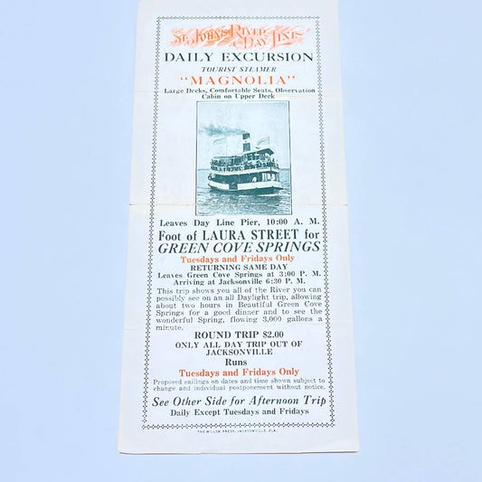 Antique Ad Card St John's River Day Inn Jacksonville FL Magnolia Steamer AC1