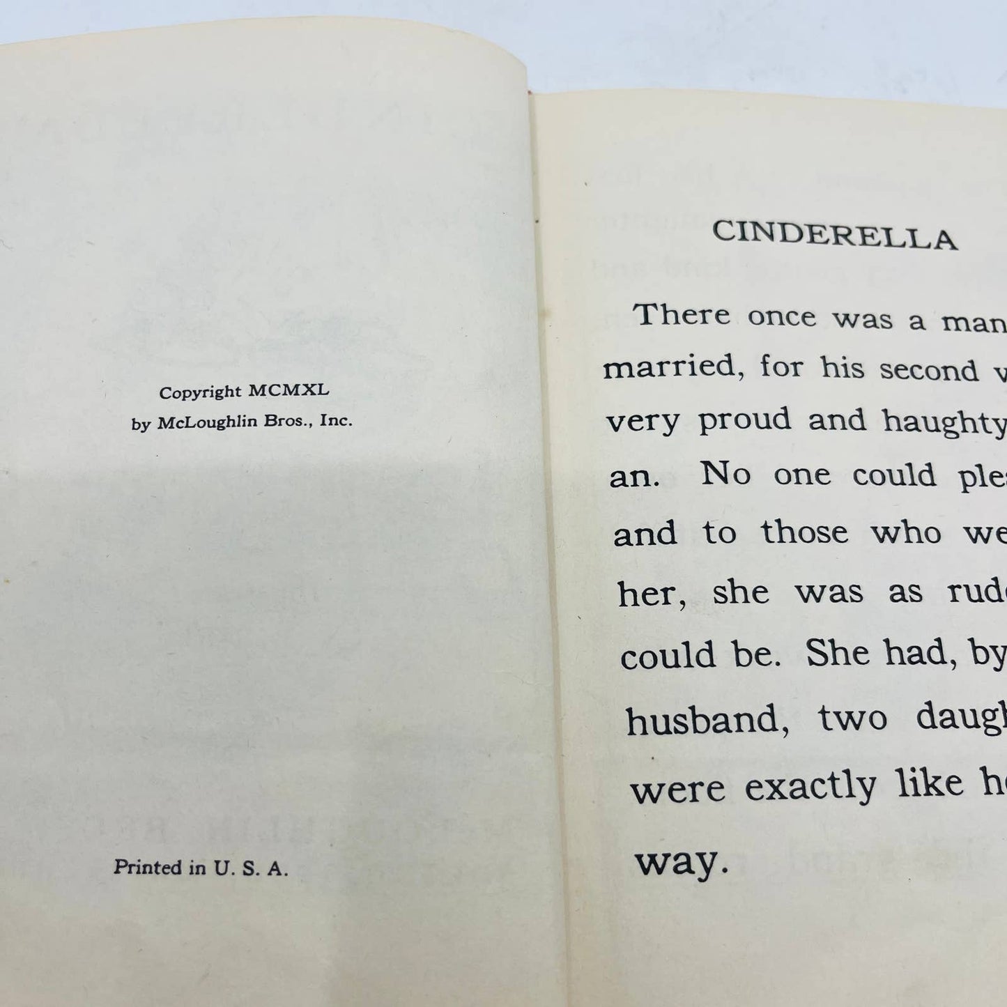 1940 CINDERELLA The Little Color Classics Hardcover Illustrated BA4