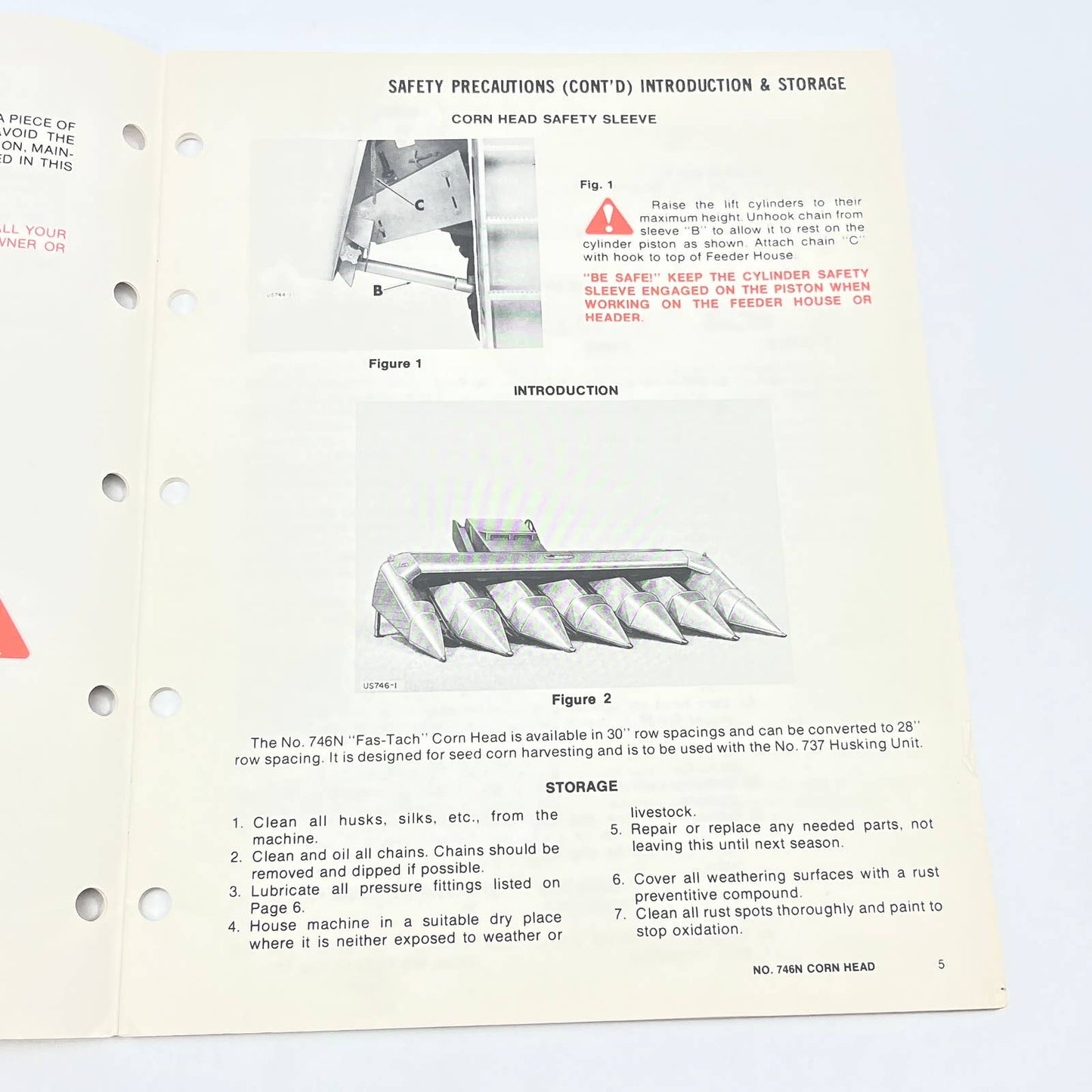 New Idea 746N Six Row Stripper Plate Uni-Corn Head Operator's Manual TB9