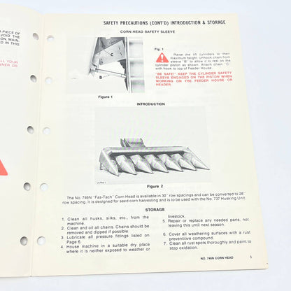 New Idea 746N Six Row Stripper Plate Uni-Corn Head Operator's Manual TB9