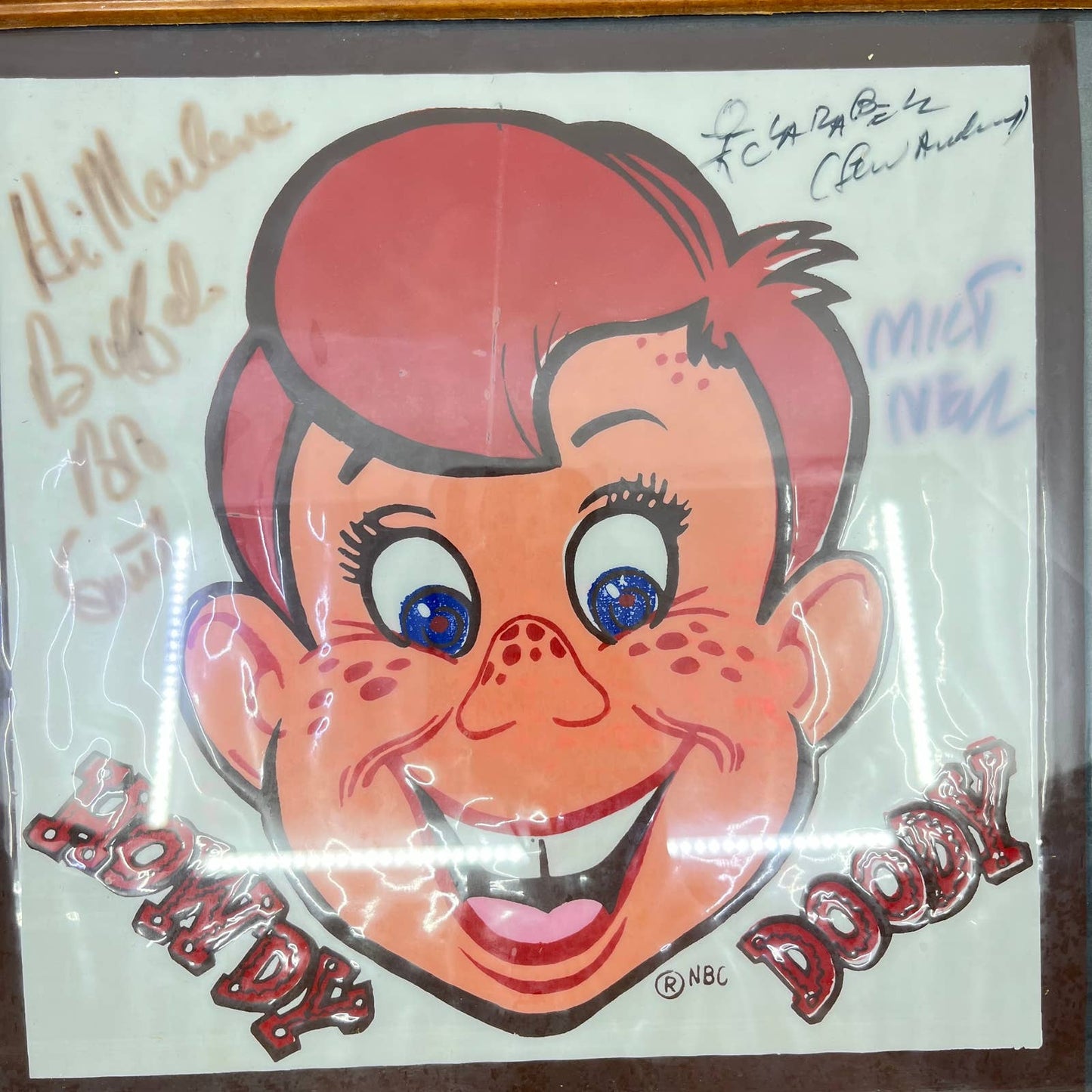 Vintage Howdy Doody Framed Print Autographed by Cast Members 12x15” TE5