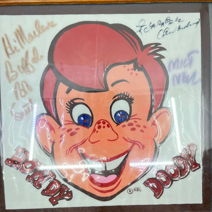 Vintage Howdy Doody Framed Print Autographed by Cast Members 12x15” TE5