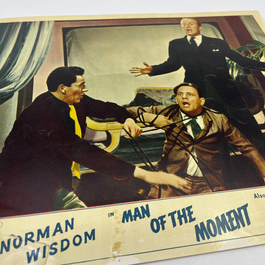 1955 Man of the Moment Norman Wisdom Lana Morris 11x14 British Lobby Card 1 FL4