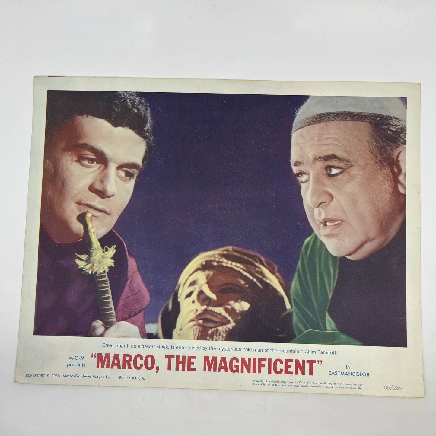 Marco, The Magnificent Omar Sharif Akin Tamiroff 1 Lobby Card FL4