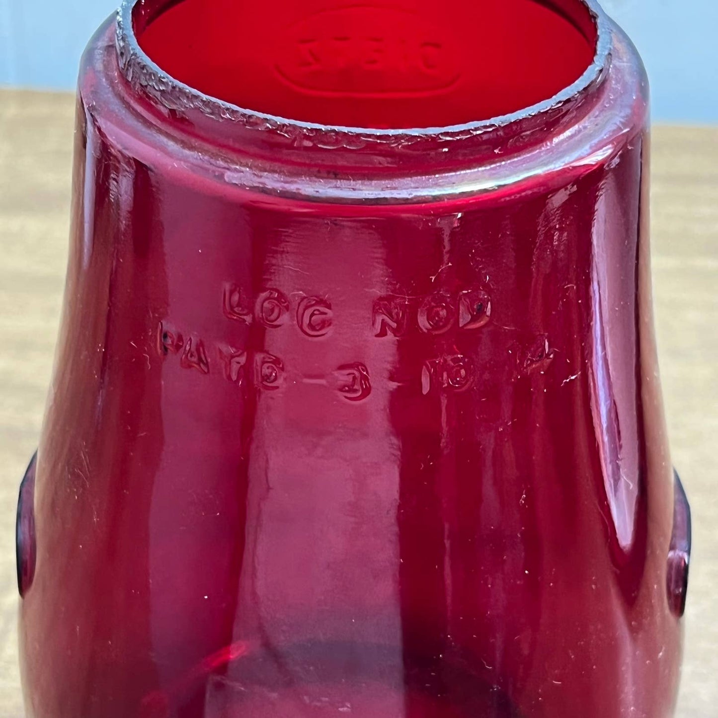 Vintage 1910s Ruby Red Glass Dietz Fitzall Loc-Nob NY USA Replacement Globe TA9