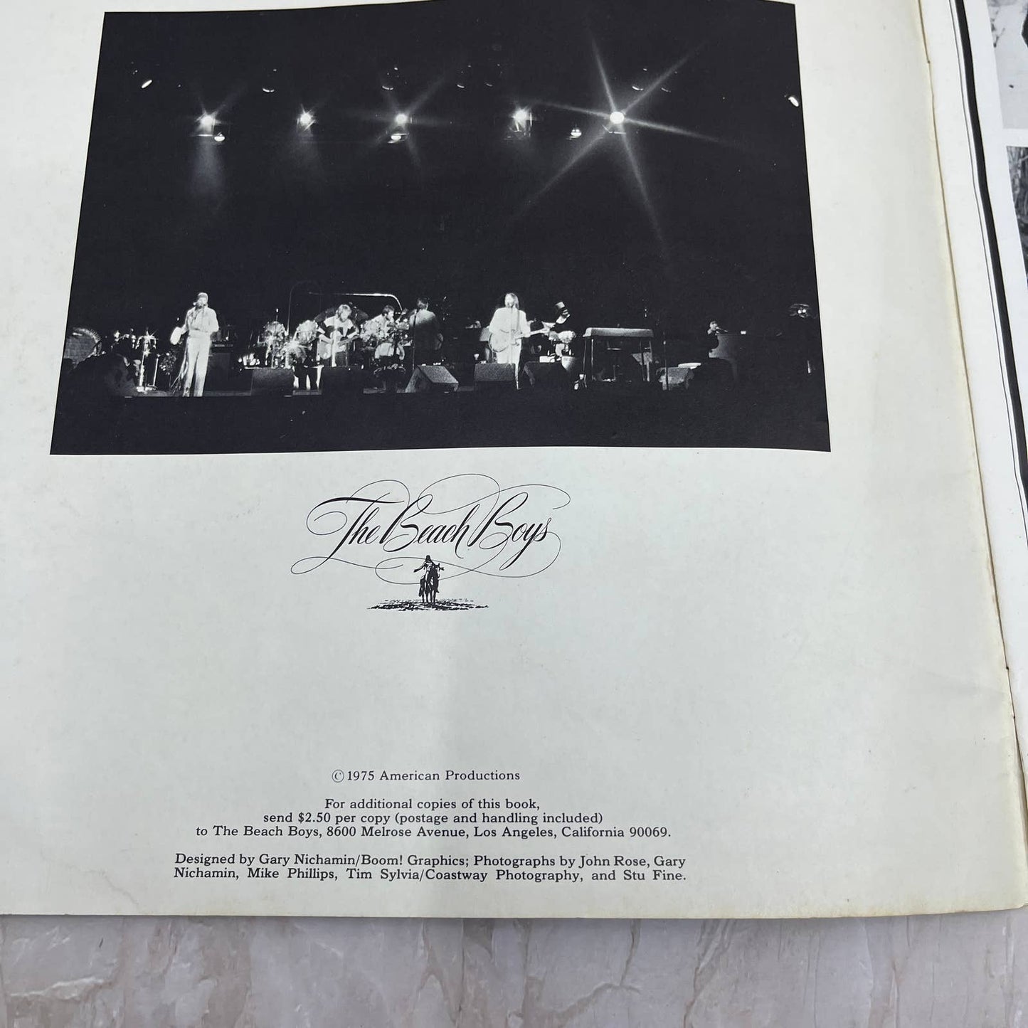 The Beach Boys Vintage 1975 Tour Program Book 12x12” FL3