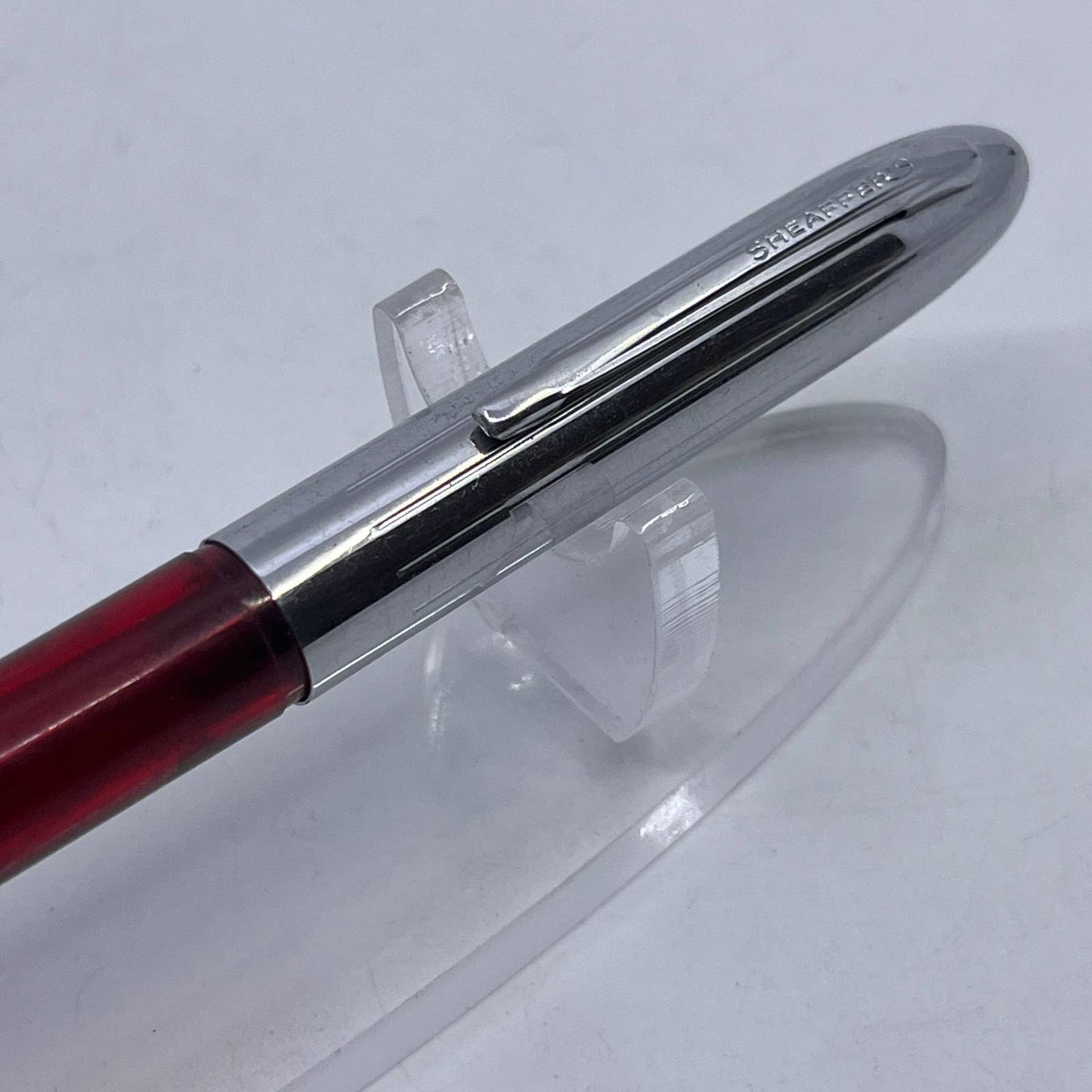 Sheaffer Opaque Red & SILVER COLOR 304 Nib Fountain Pen SE1