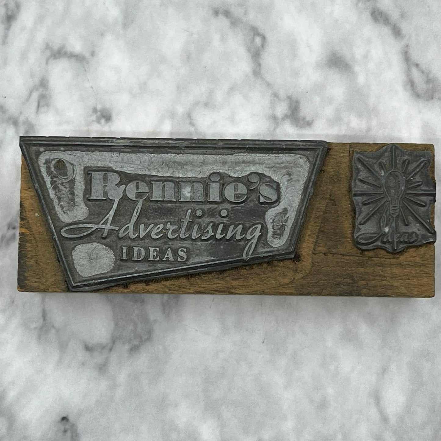 Vintage Printers Block Plate Rennie’s Advertising Ideas MCM Atomic TJ510