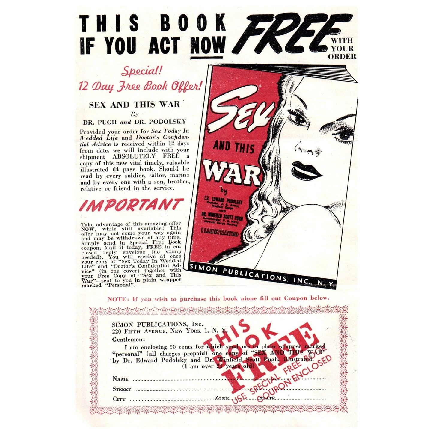 1940s WWII Leaflet War and Morals / Sex and the War TH2-SF1