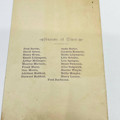 1895 Garfield School Graduation Program Ida Township Minnesota SC9