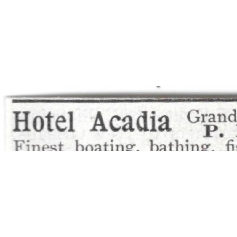 Hotel Acadia Grand Tracadie Beach P.E. Island I.C. Hall 1903 Original Ad TJ8-7-4