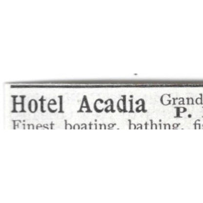 Hotel Acadia Grand Tracadie Beach P.E. Island I.C. Hall 1903 Original Ad TJ8-7-4