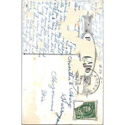 Birthday Fairies Face in Flower Tulips Embossed 1924 Original Postcard TK1-27