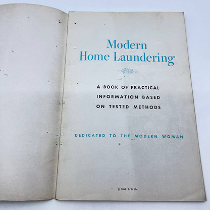 1936 Modern Home Laundering Practical Information Based on Tested Methods TF7-2