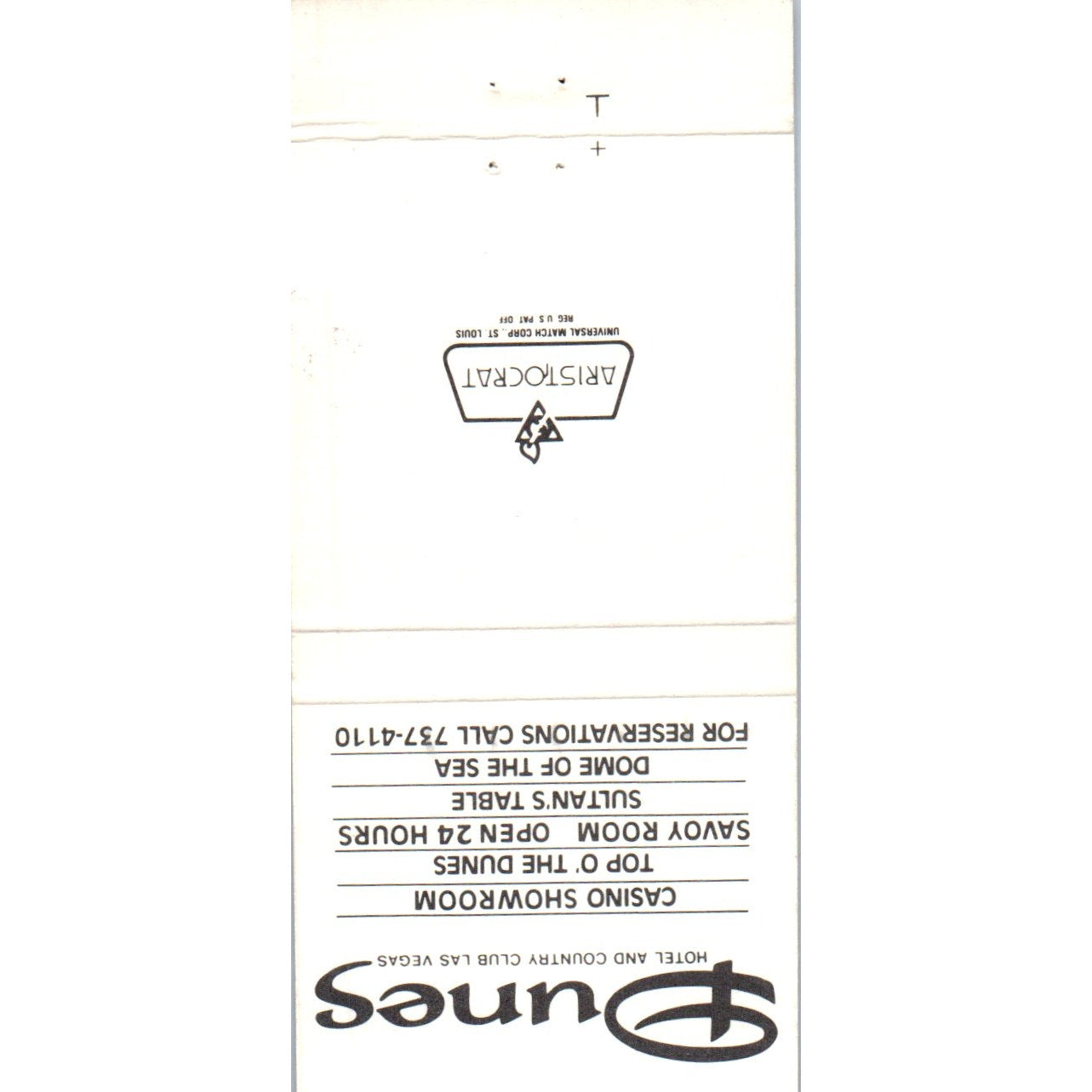 The Dunes Hotel & Country Club Las Vegas NV Advertising Matchbook Cover MM9-7