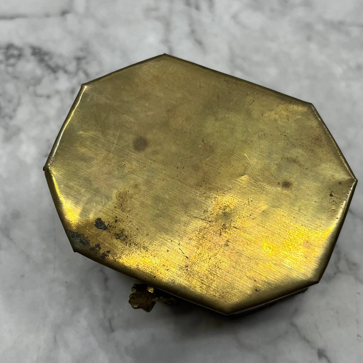 Vintage Brass Cricket Box Trinket Hinged Handle Latch Made In India 2.75x 3 TB6
