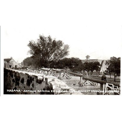 Ancient Cannons at Cabana c1905 RPPC Havana Cuba Original Postcard TK1-P16